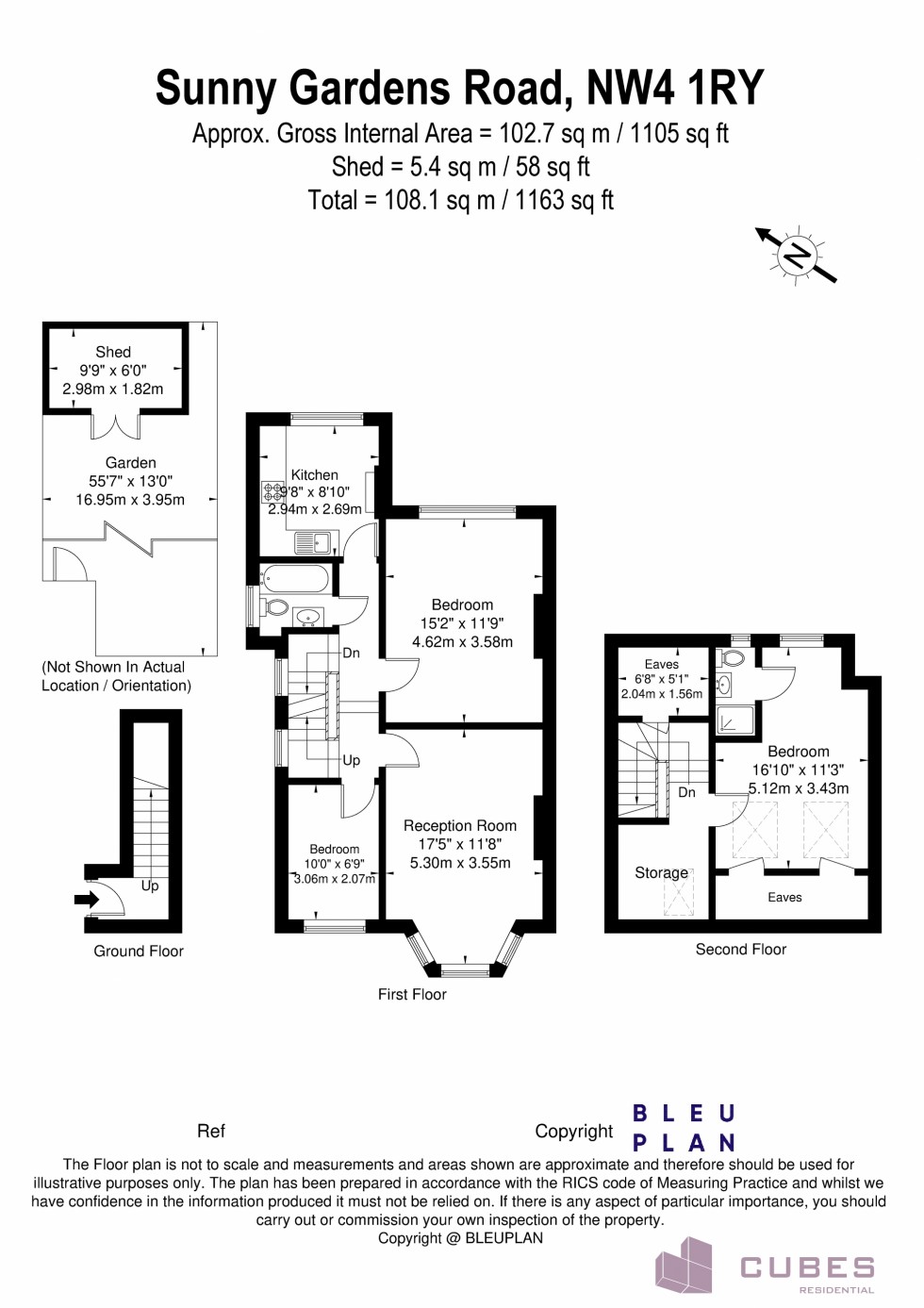 Floorplan for Sunny Gardens Road, London