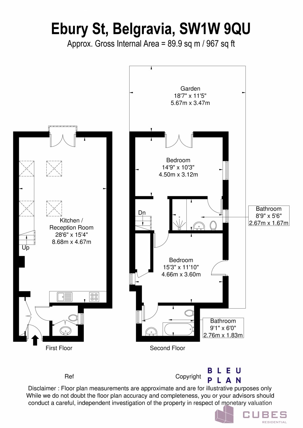 Floorplan for Ebury Street, London